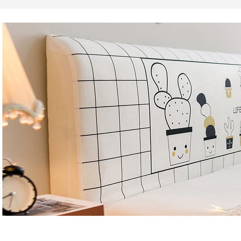 Tête De Lit Housse Housse de tête de lit Couvre-tête de lit élastique Protection de la tête de lit tête de lit Cache-poussière Chambre Housse de Chevet Amovible (Color : 03, Size : W200 x H65cm)