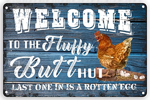 Licpact Funny Chicken Coop Tin Sign – Fluffy Butt Hut