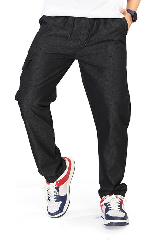 Image of Boys Cotton Basic Cargo Jogger Pants - Slim Fit - Available in L and XL