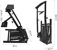 Vista 3 de Soporte para volante de carreras, altura ajustable y plegable, compatible con Logitech G25, G27, G29, G920 Gaming Cockpit
