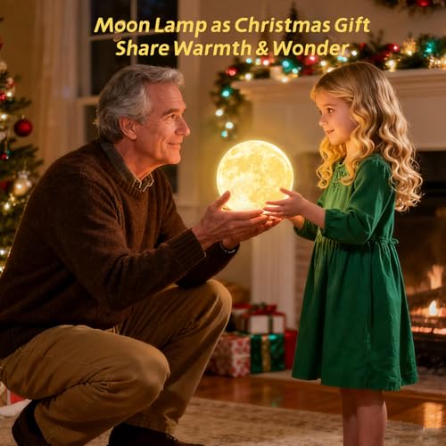 CPLA Moon Lamp Upgrade 128 Colors, Christmas Gifts for Kids Girls Boys Teens Sister Her Women, Ages 4 5 6 7 8 9 10 11 12 13 14 15 16 17 18-20 Year Old Birthday, Remote and Touch Control, 6 inch - Image 4