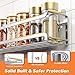 Bunoxea Spice Rack wall mounted 4 Pack, Space-Saving Spice Organizer for Spice Jars and Seasonings,Screw or Adhesive Hanging Spice Rack Organizer for Your Kitchen Cabinet,or Pantry Door,Chrome