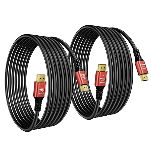 SROMGEE 4K HDMI Cable 5FT 2-Pack, 18Gbps High Speed HDMI 2.0 Braided Cord, 4K 60Hz HDR, 2K 1440P 144Hz, 1080p, HDCP 2.2, 3D, ARC for UHD TV, Gaming Monitor, Laptop, Projector