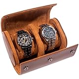 Mr.Okay 2 Watch Travel Case -Classic Leather Watch Case With Perfect Texture.(Watch Carrying Case Or Organizer For Storage And Display). Mens Watch Case for Travel Handcrafted by Craftsmen
