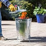 Evergreen Incinerator Burn Barrel with Lid | Yard Waste Garden Incinerator | Galvanized Steel Burn Cage Incinerator for Paper Leaf Paper Trash Wood Backyard Bonfire | Outdoor Use Only