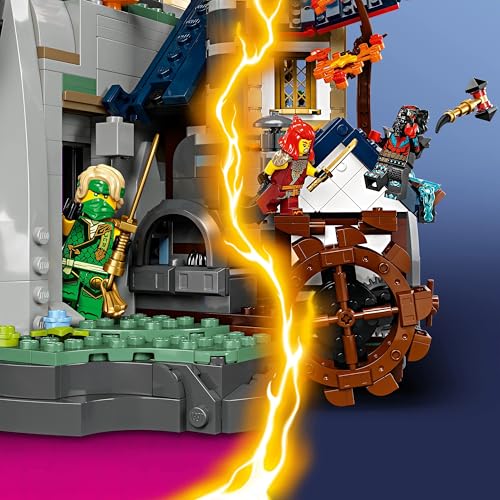 Image of LEGO NINJAGO Tournament Temple City Adventure Toy Set with 13 Minifigures and Dragon Figure 71814