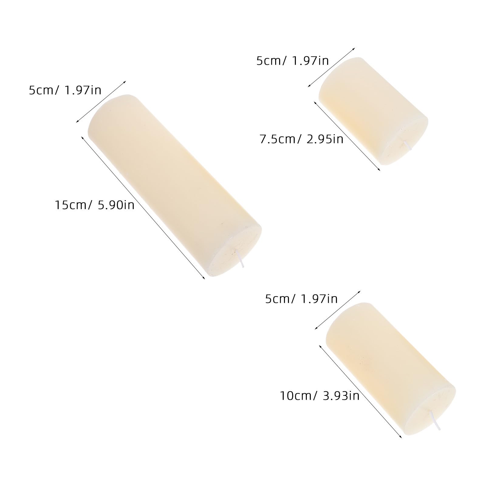 6 Piezas Velas Cilíndricas Color Marfil sin Perfume para Iluminación de Unidades para Ambientación de Invierno y Navidad