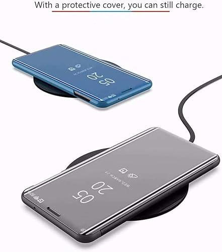 Miniatura 4 de CCSamll - Funda de espejo para Honor 70 compatible con carga inalámbrica, cubierta transparente inteligente ultra fina con función atril para