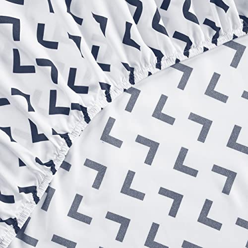 Image of Utopia Bedding Queen Sheet Set, Soft Microfiber 4 Piece Bed Sheets with 15 inch Deep Pocket - Easy Care Brushed Microfiber (Arrows - Navy)
