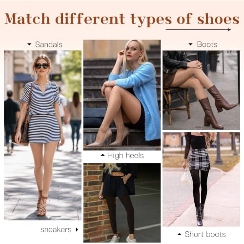 Image of MANZI Footless Tights for Women Dance Tights 40 Denier Semi Opaque Pantyhose 2 Pairs