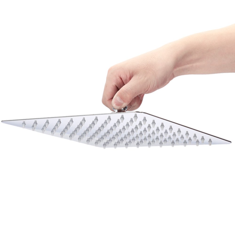 Soffione Doccia VIGIME Ad Alta Pressione 30 Cm | Acciaio Inox 304 Ultra Sottile Cromato | 144 Ugelli In Silicone Autopulenti | Adattatore Girevole - 3