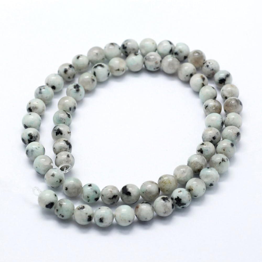 Blue/Grey Sesame Jasper Beads Plain Round 8mm Strand of 46+
