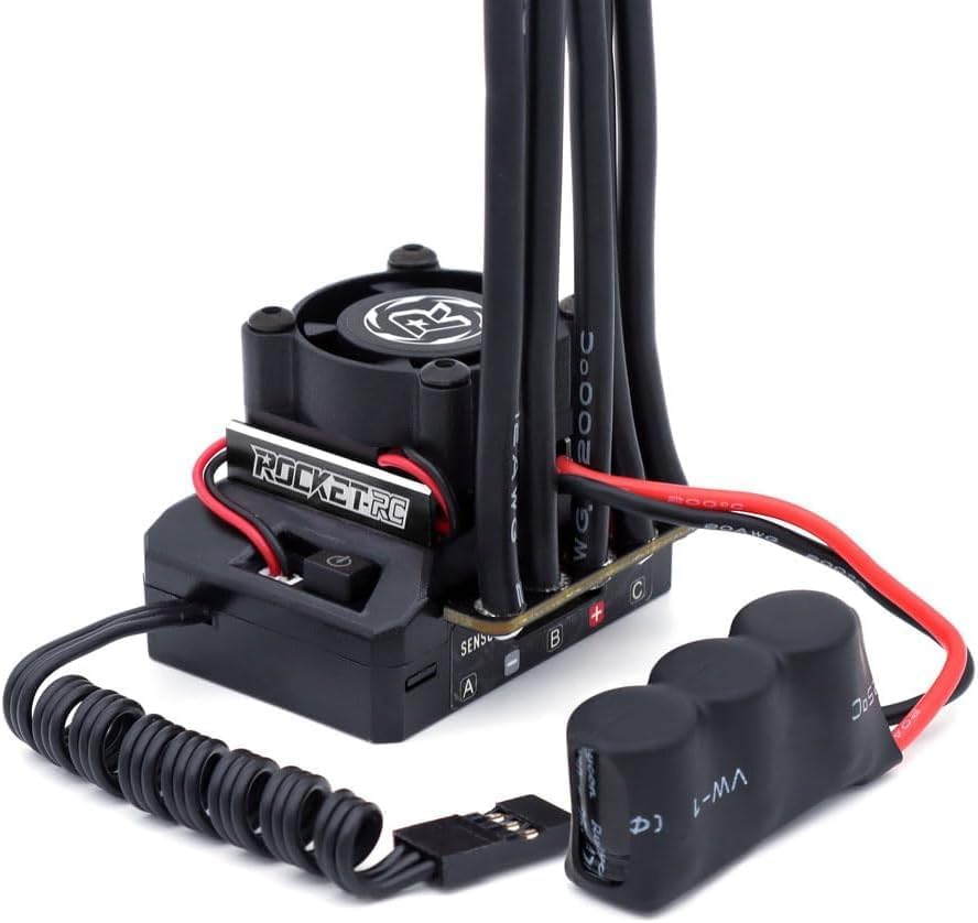 ESC with capacitor pack and receiver connection