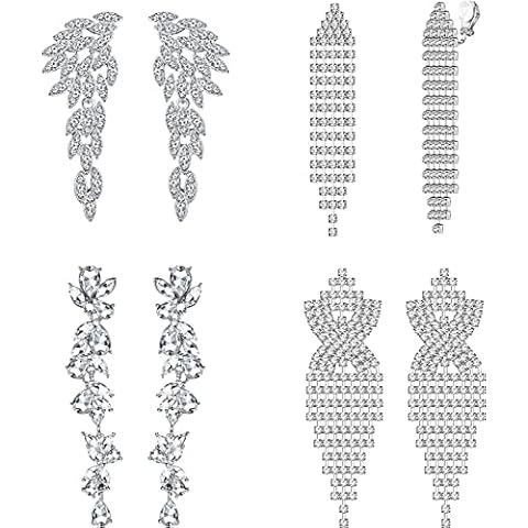 Pendientes De Clip Con Diamantes De Imitación De Cristal Cover