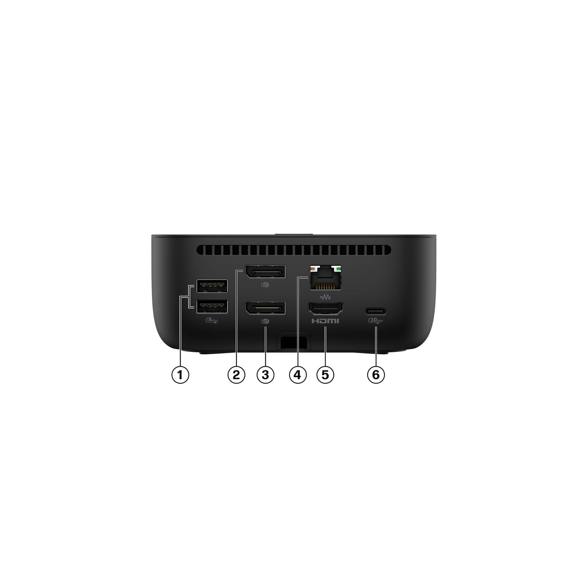 HP Station d'accueil USB-C 100 W G6 multiport avec câble – HDMI 2.1, 2 x DisplayPort 1.4, 3 x USB-A, USB-C, RJ45, Audio, Compatible avec myHP, Windows, macOS et Chrome OS – Exclusif Amazon