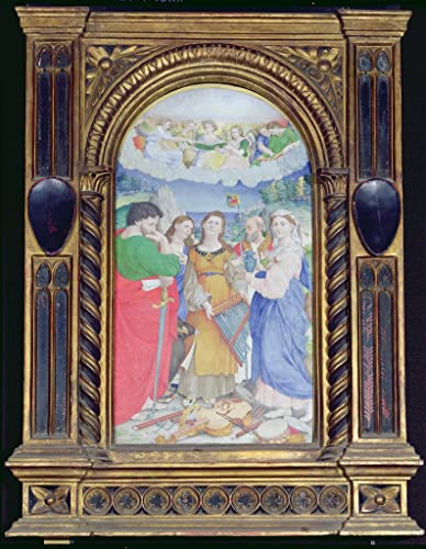 POSTERIIk Pinturas Famosas Mural Fotos Prints sobre Lienzo Santa Cecilia rodeada de San Juan Evangelista San Agustín de Raffaello Sanzio Raphael Para la Decoración del Hogar 60x90cm