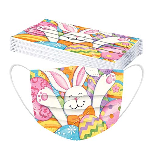 10 Stück 𝙊𝙥 𝙈𝙖𝙨𝙠𝙚𝙣 𝙈𝙚𝙙𝙞𝙯𝙞𝙣𝙞𝙨𝙘𝙝𝙚𝙧 Erwachsene Ostern Koptuch Mund ud Nasen Bedeckung Atmungsaktiv 3-Lagig Einweg Cartoon Lustig Staubdicht Winddicht Schals Cover