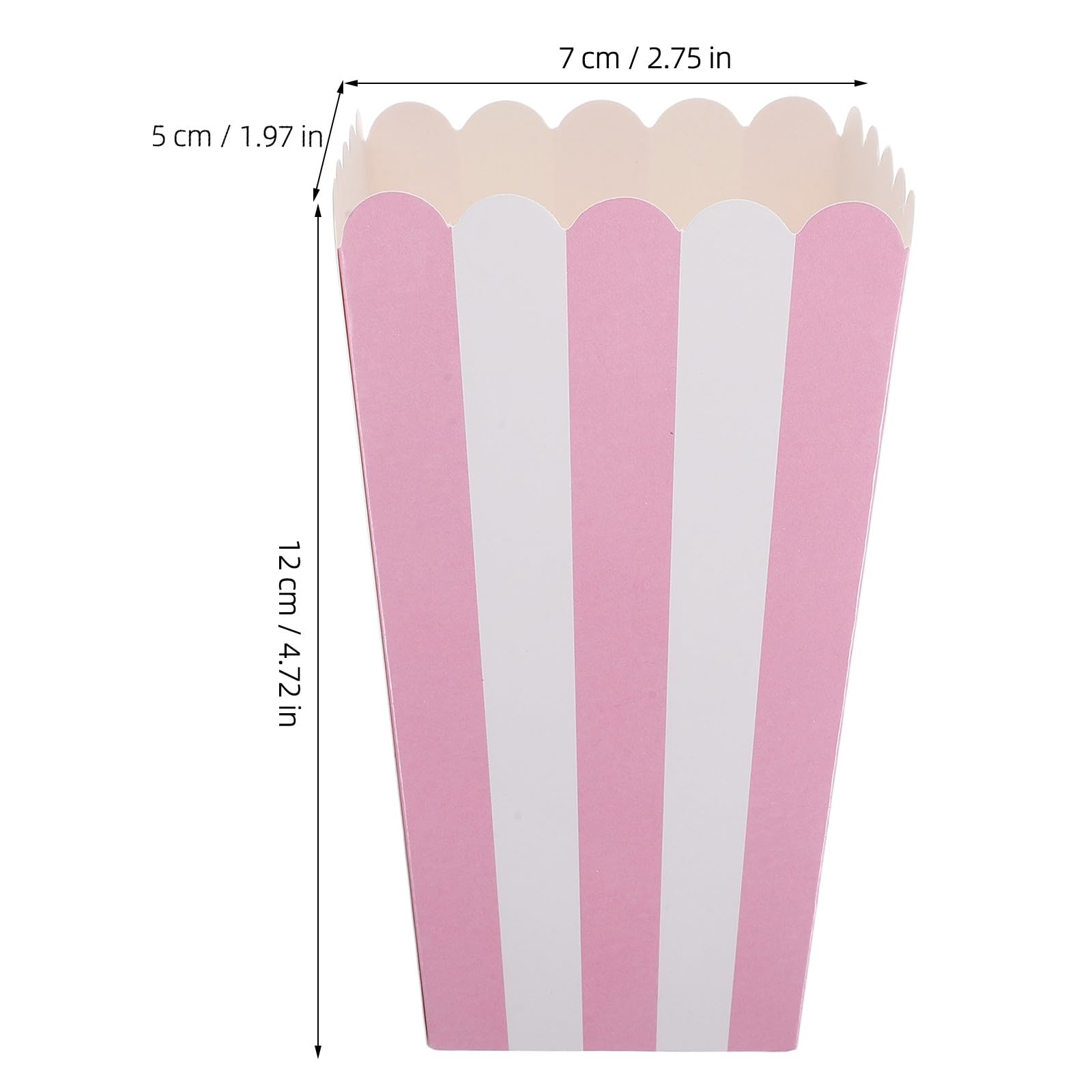 Ipetboom Cajas de Palomitas a Rayas Rosa Pequeña Cubos de Papel Resistentes al Aceite para Snacks Ideales para Fiestas Noches de Cine y Cumpleaños Pack de 100 Unidades