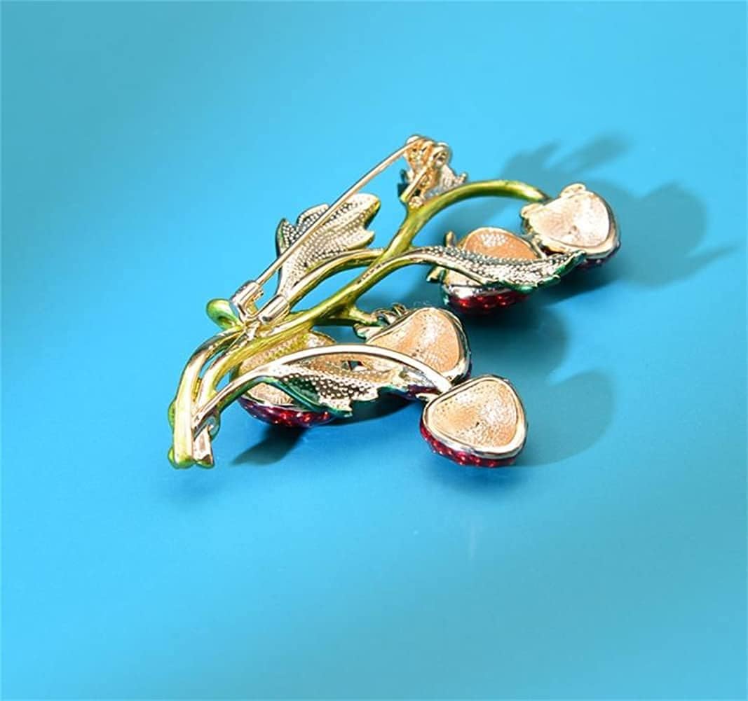 Strawberry Enamel Brooch For Women Red Strawberry Pin Brooch Fruit Brooches Pins Badges for Clothing Backpacks Bag - Image 6