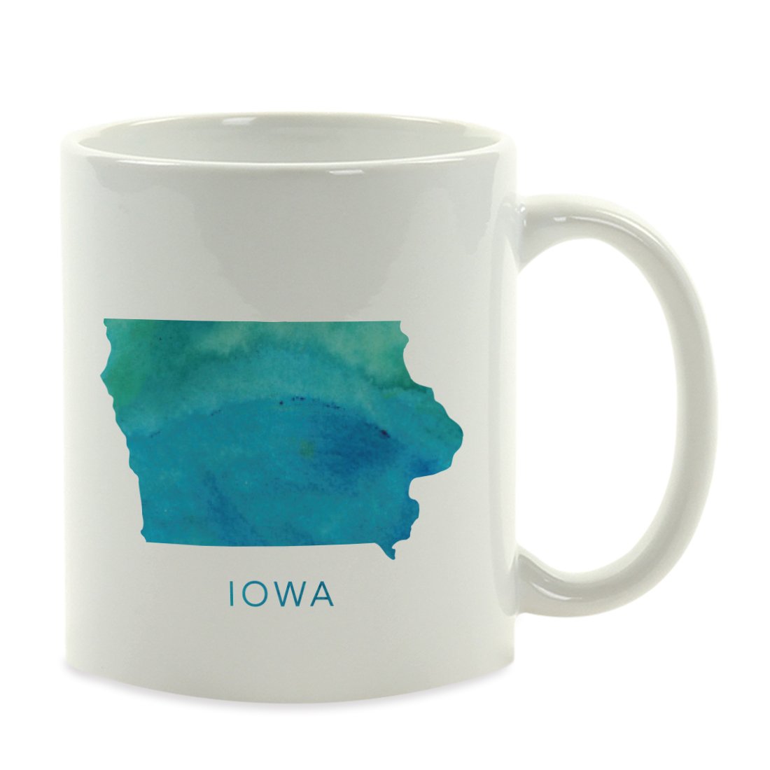 Taza De Cerámica Acuarela azul aguamarina de Iowa Taza Compañeros Uso