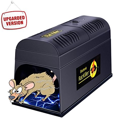 Ovinm Electronic Rat Trap Powerful High Voltage Automatic Rat Zapper, Animal Trap to Get Rid of Rats and Mice, Squirrels and Rodents,Indoor/Outdoor Rat Catcher, Efficient, Safe and Clean