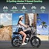 Tamobyke T73 Retro Motorcycle Style Electric Bike,1000W/30Mph Max Speed,48V 15.6AH Removable Battery,20" x4 Fat Tires, Dual Hydraulic Brake & Full Suspension for Commute/Long Travel Riding. #3