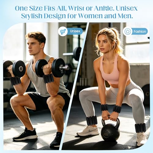 Image of Wrist Weights for Women & Men, 2lb Silicone Wrist Ankle Weights