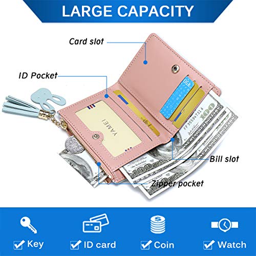 JOSEKO Girls Wallet kleine PU-lederen portemonnee kaarthouder portemonnee voor vrouwen en dames met blauw-blauwe kwasten Kunstleer, Bleu#01 - Image 8