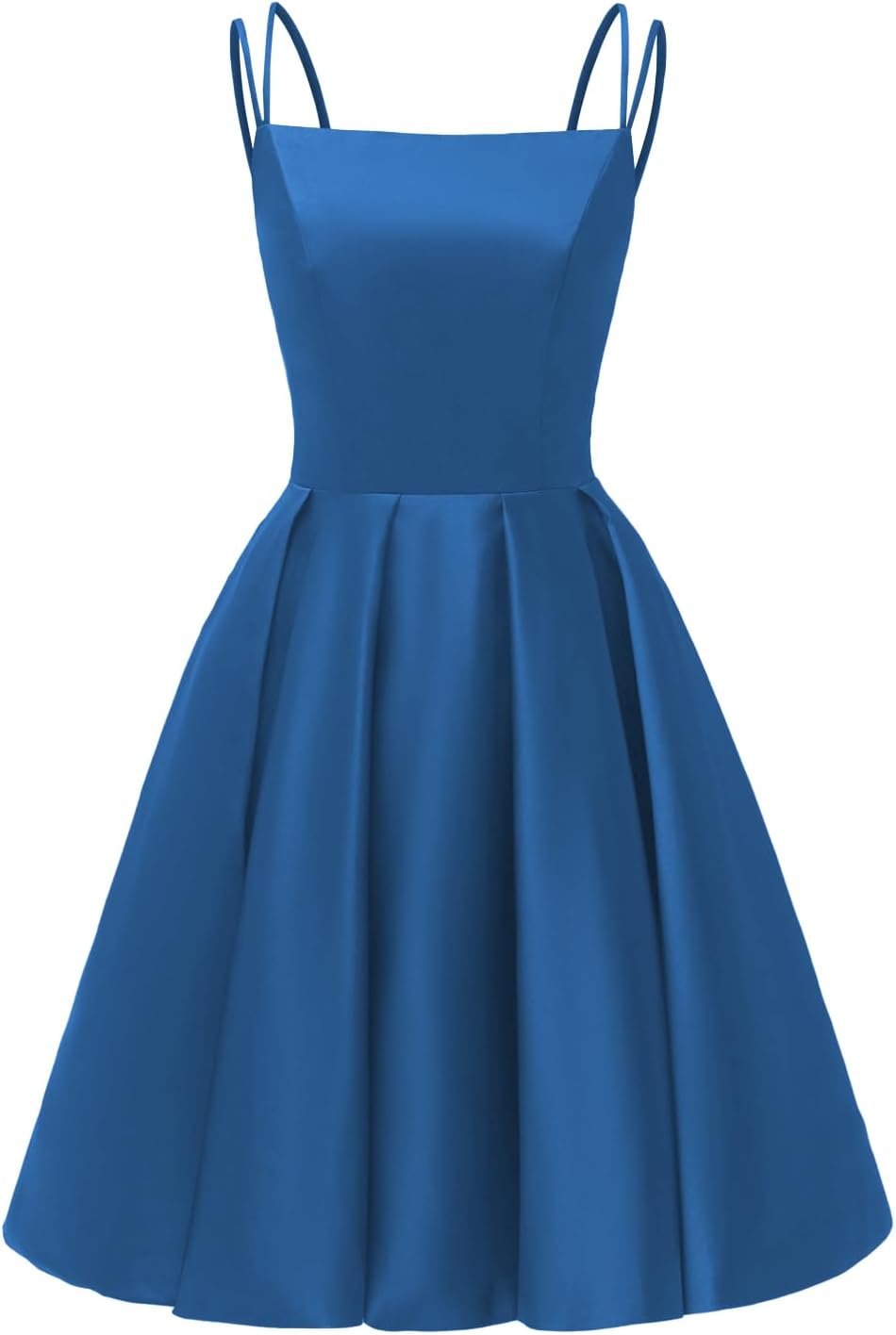 Tianzhihe satin homecoming dress teens spaghetti straps Aline square