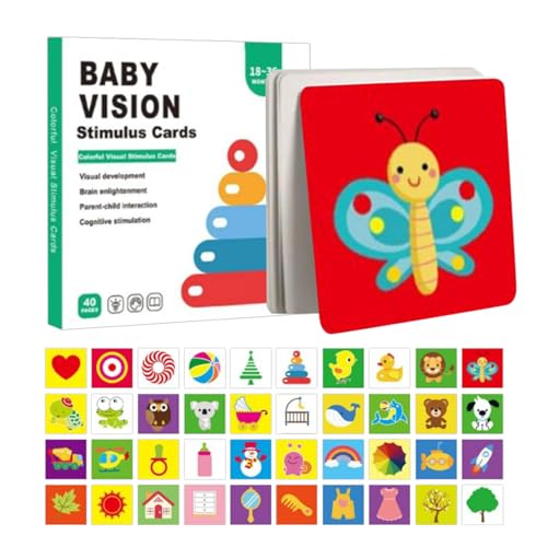 Tarjetas de aprendizaje para bebés - Conjunto de estimulación de contraste infantil | Sensores para niños, herramientas de actividad visual de alta definición para el desarrollo cerebral en la primera