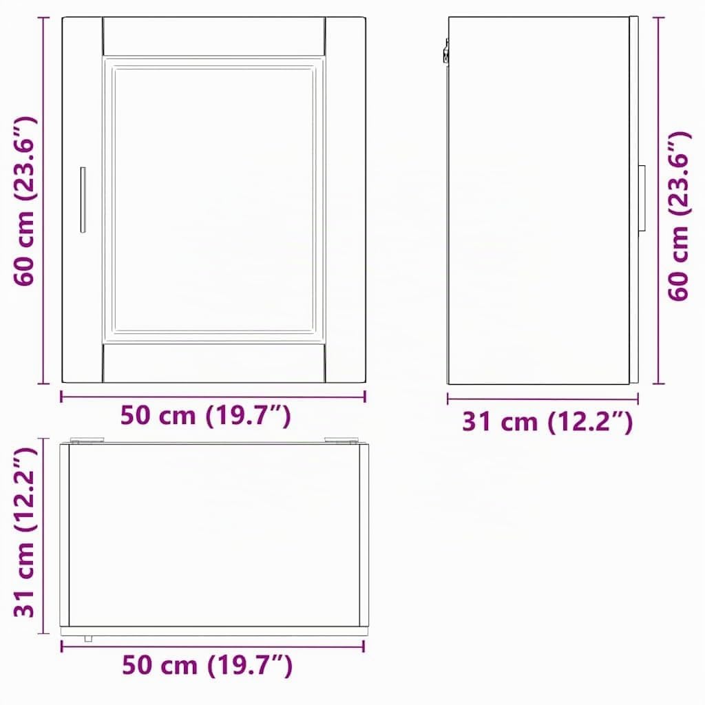 vidaXL Pensile da Cucina Porto Legno Antico in Legno Multistrato