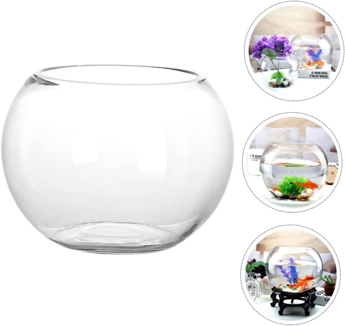 Garneck Transparent Tank Clear Aquarium for Home Office Decorative Fish Bowl Centerpiece for Weddings and Events for Aquatic Plants and
