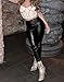 Womens High Waisted Faux Leather Pants PU Coated Legging Jeans(058-leather Black,5)