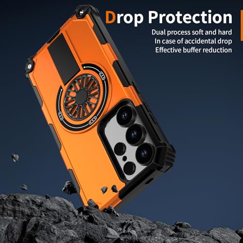 Coque protection Galaxy S25 Ultra antichoc compatible MagSafe orange - 2