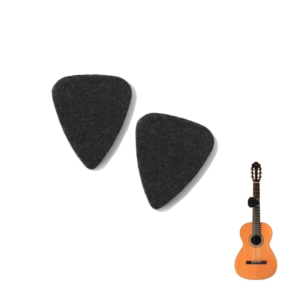 AKOAK Plettri in feltro per ukulele, plettri colorati in feltro, accessori per strumenti, classici e confortevoli, ideali per chitarra e basso, 3 mm, confezione da 2 (nero)