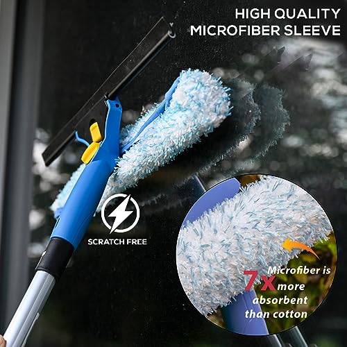 Image of Kleen Handler 12 Pack Professional 14 inch Window Washing Squeegee, 2-in-1 Window Cleaning Tool, Scrubber and Squeegee Combo, Glass Shower Bathroom Car Pro Window Cleaner (Pack of 12)
