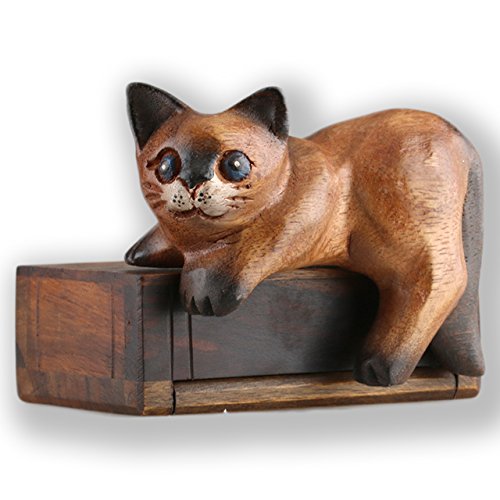 ART-CRAFT HTKA021 Holzkatze Kantensitzer bemalt 10 cm
