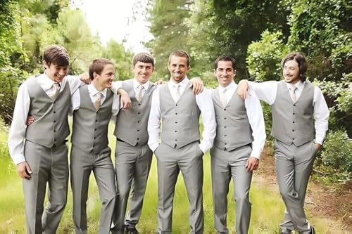 Men's 2 Piece Set Mens Suits Slim Fit Vest and Pants Set for Wedding Groom Formal4