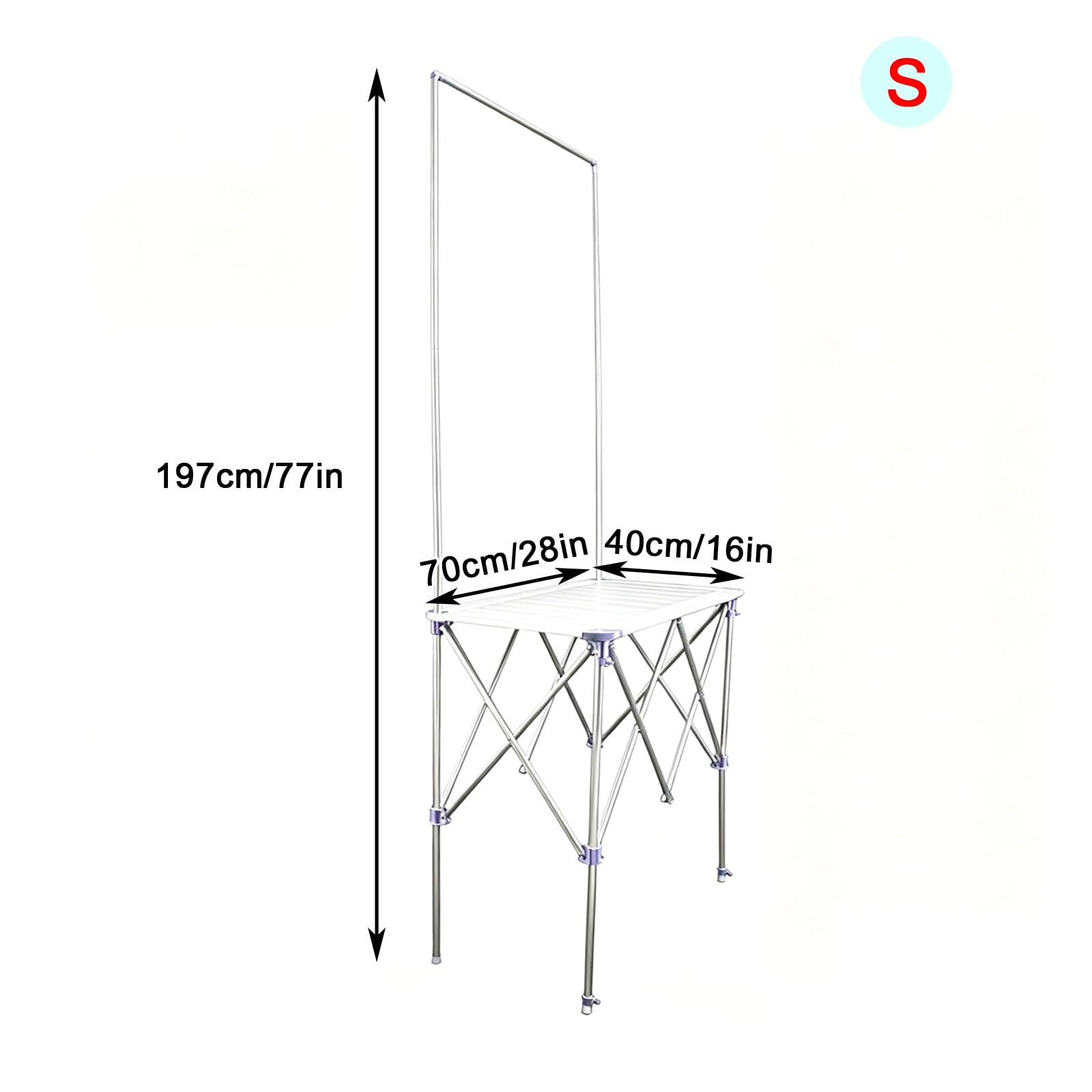 Puesto de Vendedor Plegable de Aluminio, Soporta hasta 60 Kg, Diseño Plegable, Puestos del Mercado, Bolsa de Almacenamiento Incluida, para Comida Callejera, Dulces y Limonada(S)