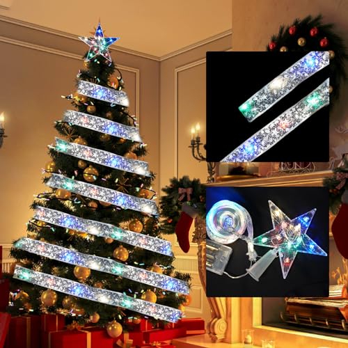 Cinta de luces LED navideña de 5 metros para decorar el árbol con lazos elegantes