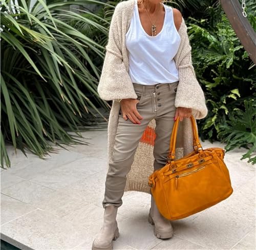 ONDIAN Knitted Cardigan Women Striped Patchwork 2024 Loose Long Outerwear Sweater Coat Soft Cover Up Fashion Streetwear3