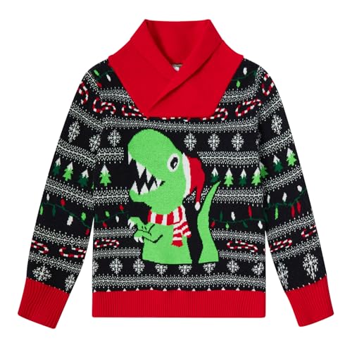 uideazone Boys Kids Ugly Christmas Sweater Novelty Toddler Knitting Xmas Lapel Pullover Jumper 18 Months-7 Years