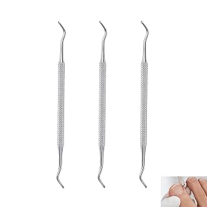 Pack of 3 Corner Lifters Foot Care Instrument Professional Corner Lifter for Toenails Stainless Steel Double-Sided Lifter for Pedicure Manicure Nail Care Ingrown Toenails Removal 12.8 cm