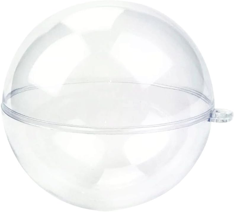 ssora Round Bath Bomb Mold Plastic Hollow Sphere Balls Hanging Ornament Pack of 5 (8cm) for Party Decorations Supplies