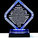 Arikyrist Geschenk für Patenkind mit buntem LED-Sockel, Kristall-Geschenk für Patentochter, Lasergravur an den Vatertag oder Weihnachten