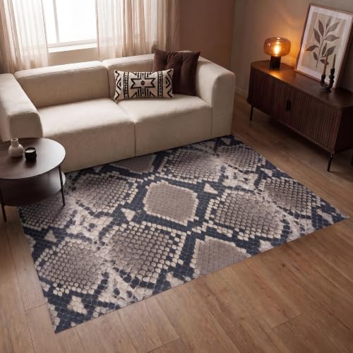 Alfombras habitación dormitorio OnlyWow tapete sala antideslizante pitón marrón 200x140 3