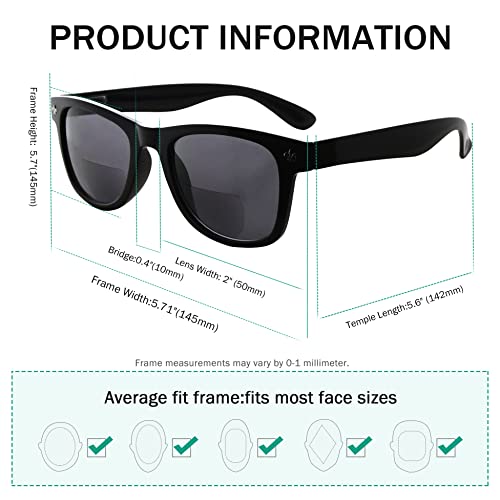 Eyekepper Classic Bifocal Sunglasses For Women 5 Pack Black +1.00 #TOP2