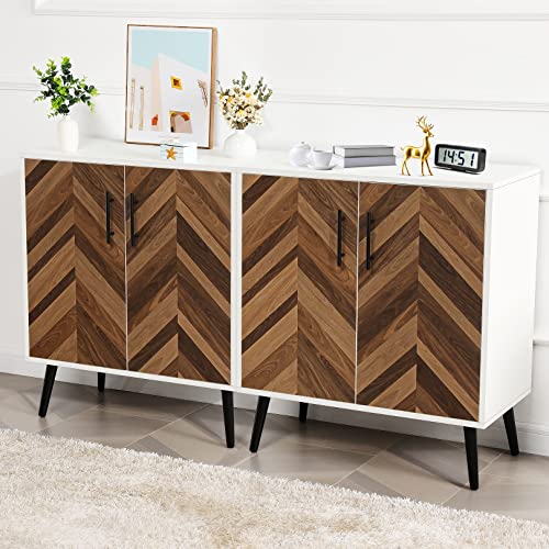 Likein Modern Storage Cabinet With 2 Doors, Sideboard Buffet Cabinet With Storage, Free Standing Wooden Accent Cabinet With Adjustable Shelves For Living Room, Office, Bedroom, Entryway #TOP4