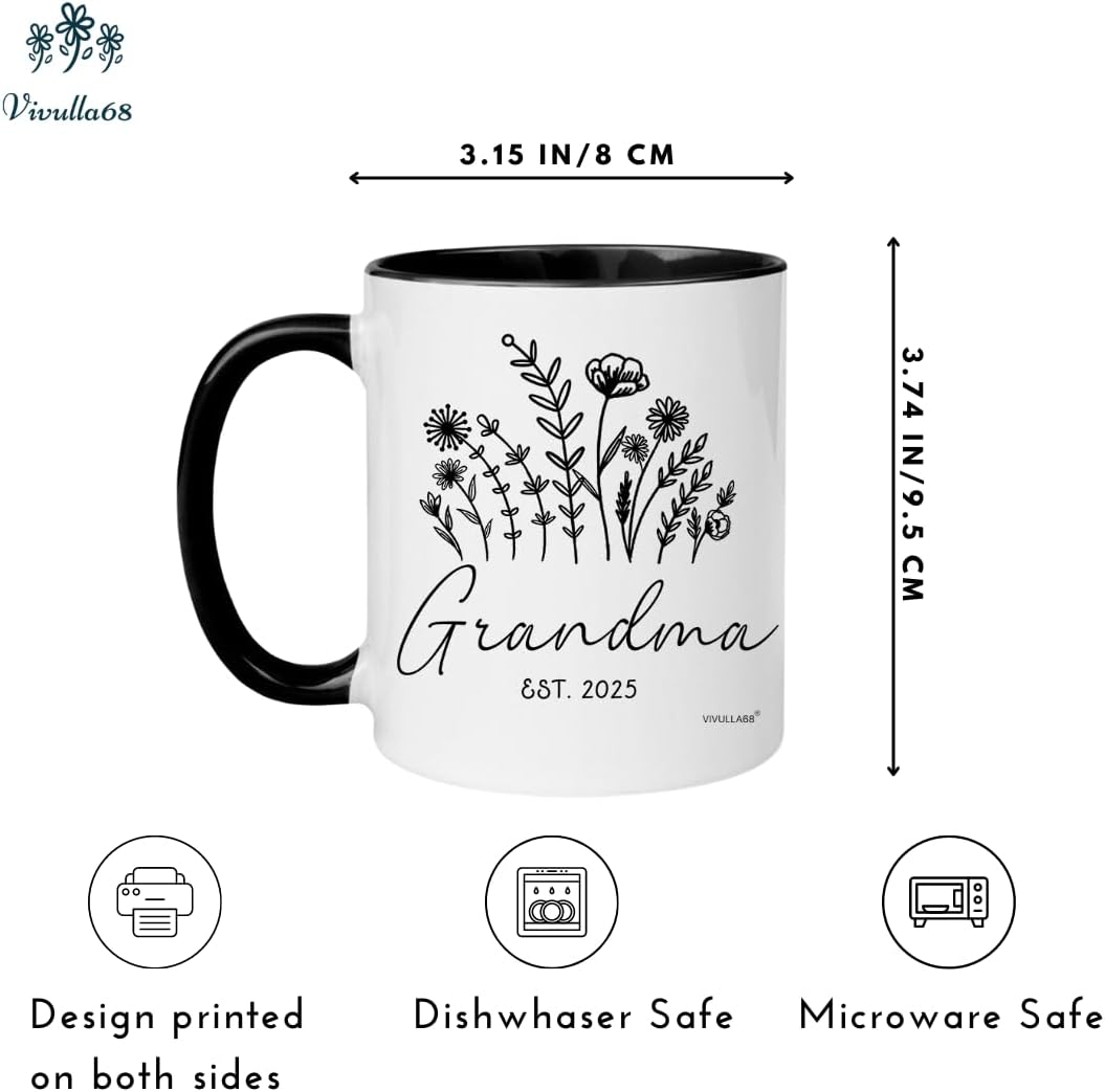 Christmas Gifts for First Time Grandparents - Grandparents Baby Announcement Gifts Est 2025, Pregnancy Announcement For Grandparent Mug Set, Promoted To Grandparent, New Grandma And Grandpa Mugs - Image 4