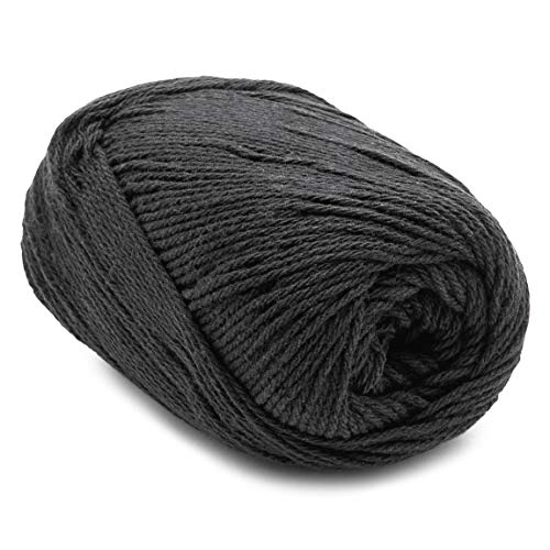 image for Bright Creations Black Cotton Skeins Yarn for Knitting, Crocheting, Cr